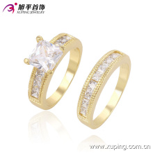 Anillo redondo nupcial de lujo de la manera de la venta caliente de la joyería del oro anillo redondo con el cristal 13508